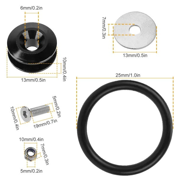 High-Performance 5-Set Aluminum Quick Release Fasteners for Vehicle Bumpers