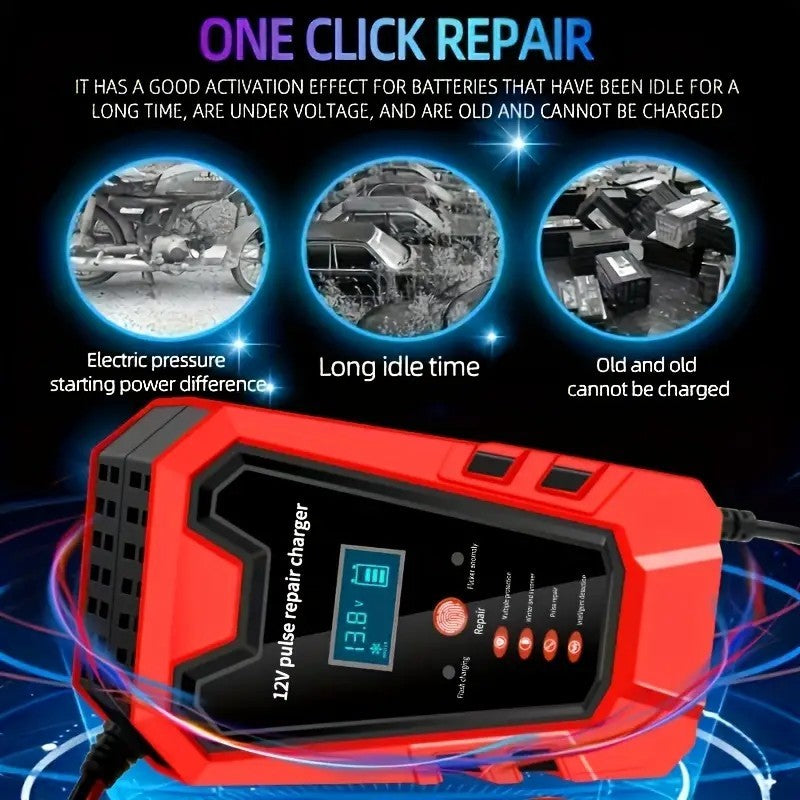 Intelligent 12V Car and Motorcycle Battery Charger & Maintainer