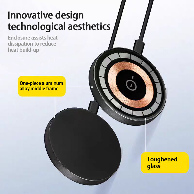 Magnetic Qi Wireless Fast Charger Adapter (15W) – Universal Compatibility for iPhone 12 through 17 Series