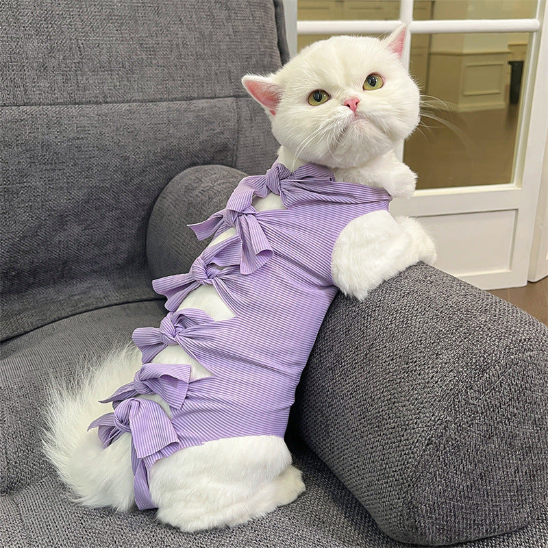 Lace-up Cat Sterilization Clothing Post-operation Polyester