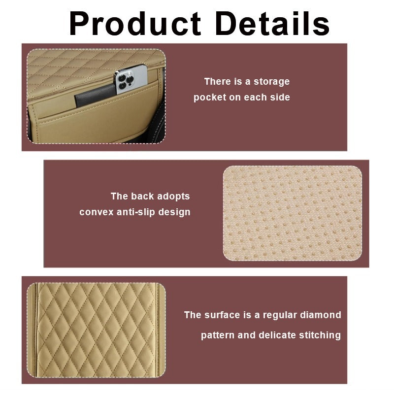 Premium Multi-Function Leather Car Armrest Organizer & Comfort Pad
