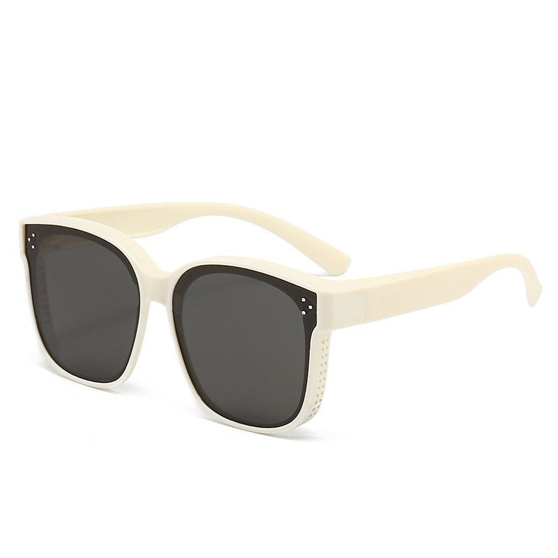 Summer Driving Sun Protection Polarized Light One Mirror Dual Use Anti Glare Trendy Sunglasses with Box
