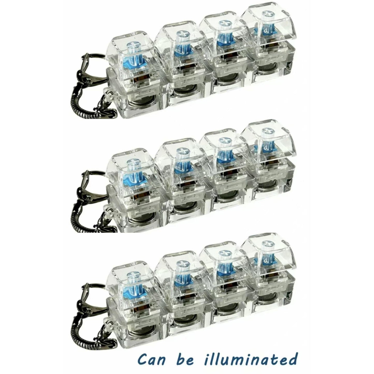 Transparent Fidget Key Clicker Keychain Portable Stress Relieving Toy