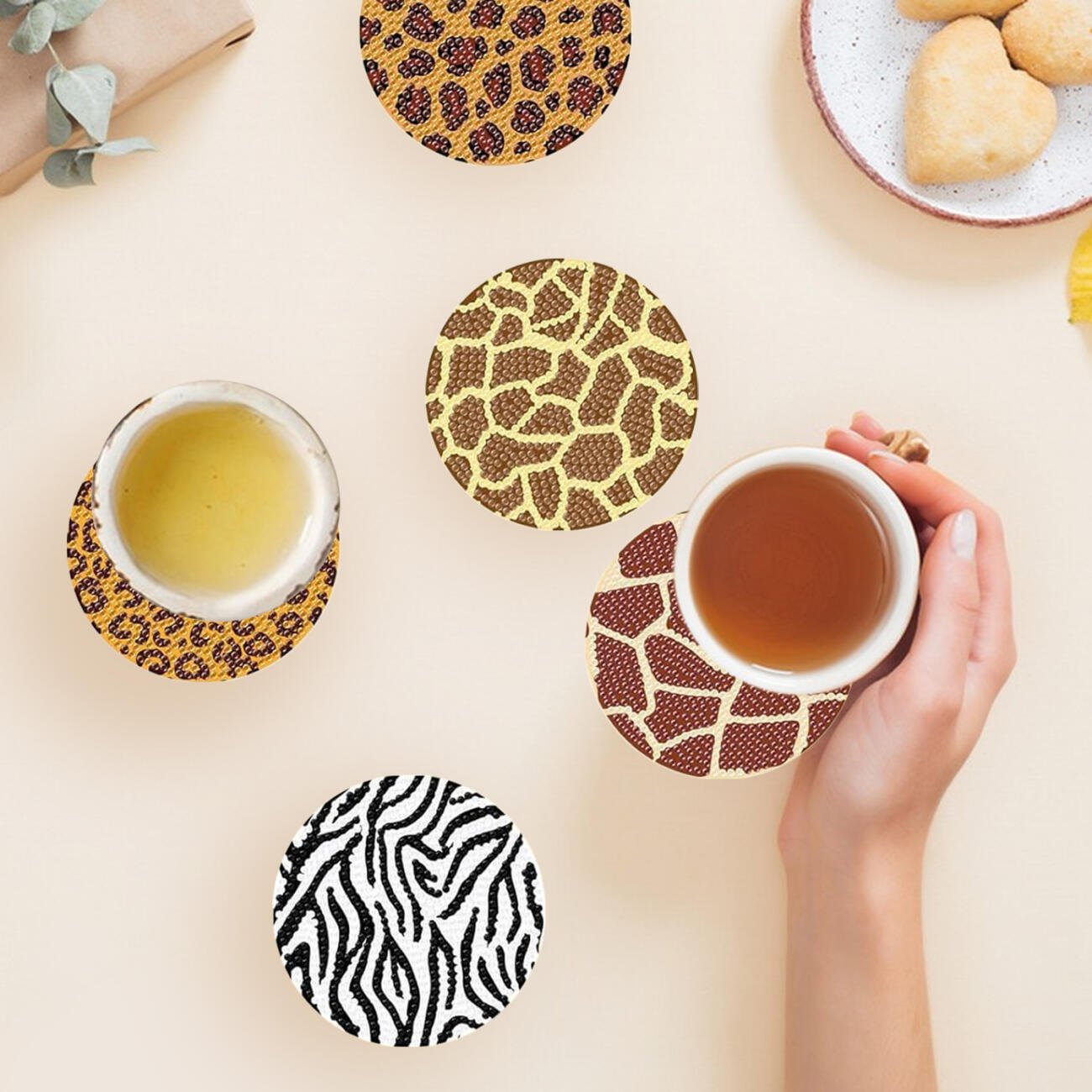 Deluxe 8 - Pack Diamond Painting Coaster Kit: Wildlife Series - The Vibe Haven