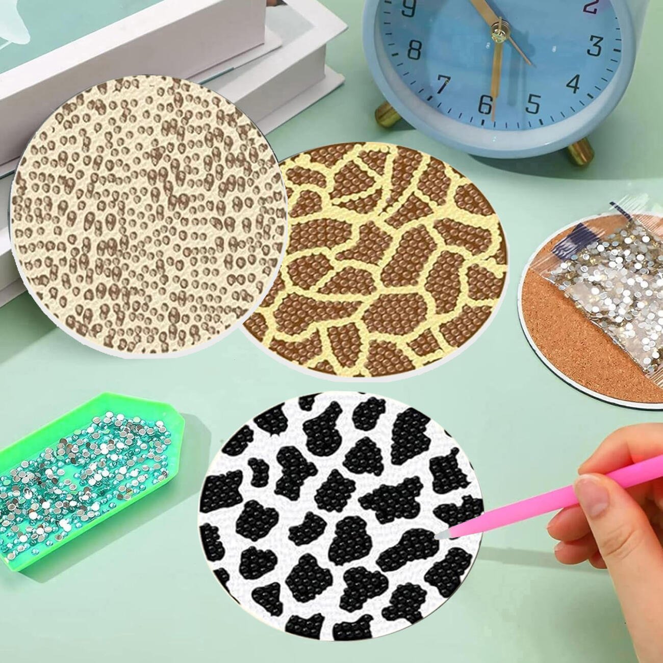 Deluxe 8 - Pack Diamond Painting Coaster Kit: Wildlife Series - The Vibe Haven