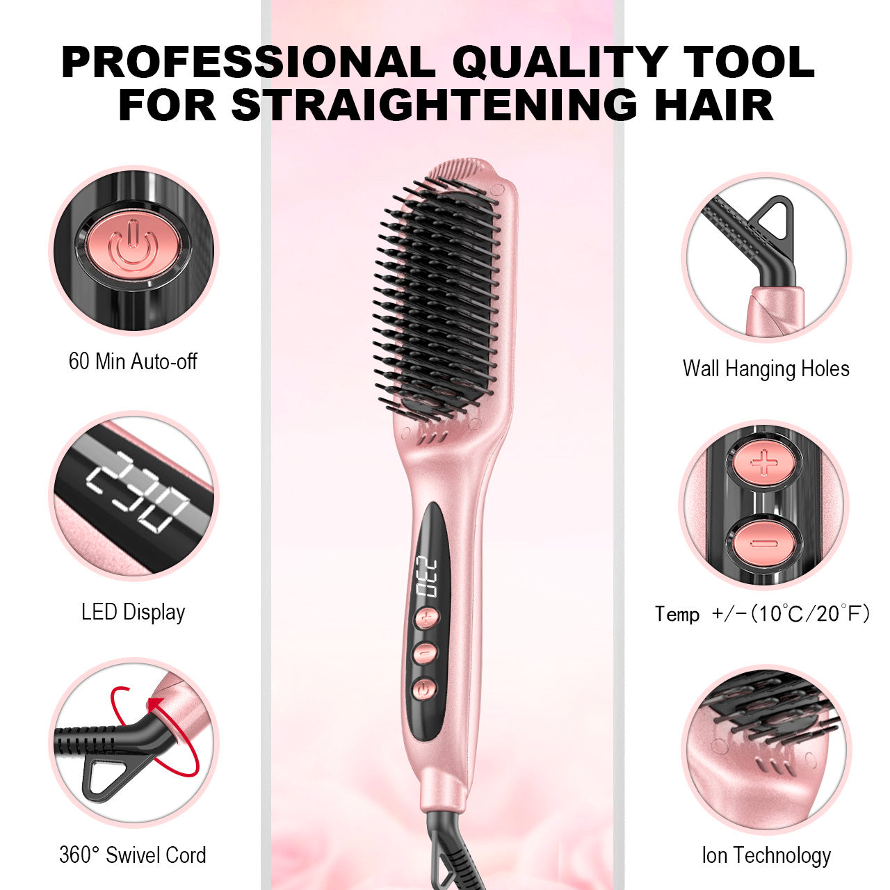Professional Hair Straightening Comb 6in1 Set