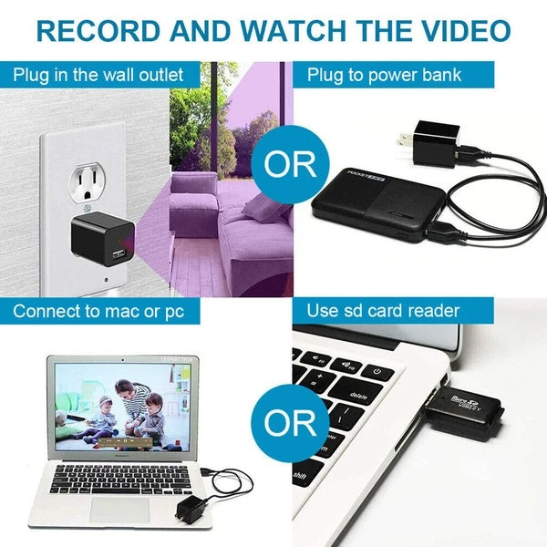 Plug & Play Discreet Security: 1080P Hidden Camera in USB Wall Charger with Motion Alerts
