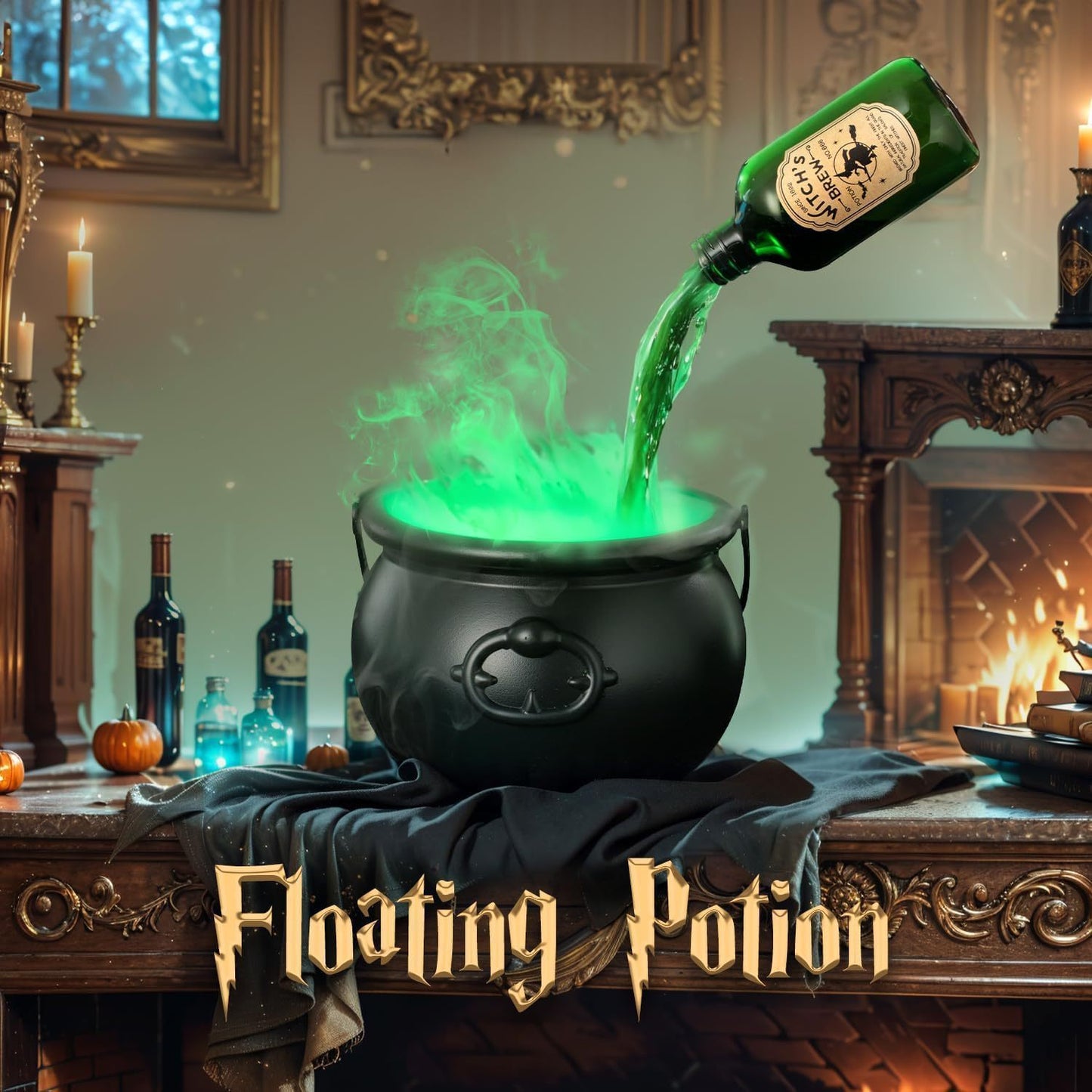 Halloween Black Wizard Bowl Magic Float Bottle And Diffuser Indoor Home Bar Magic Party Horror Ghost Props Halloween Decoration - The Vibe Haven