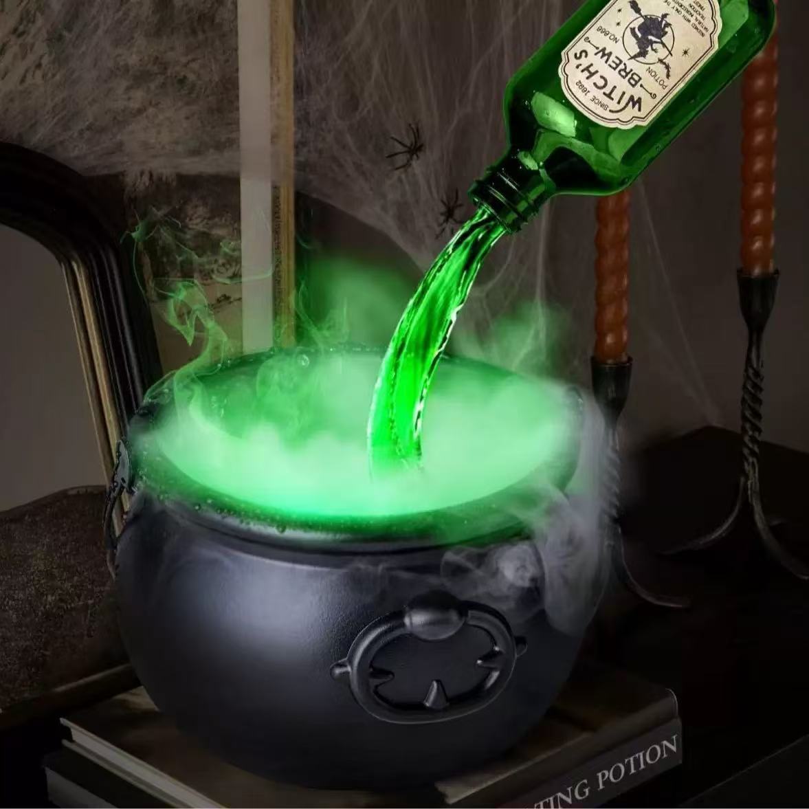 Halloween Black Wizard Bowl Magic Float Bottle And Diffuser Indoor Home Bar Magic Party Horror Ghost Props Halloween Decoration - The Vibe Haven