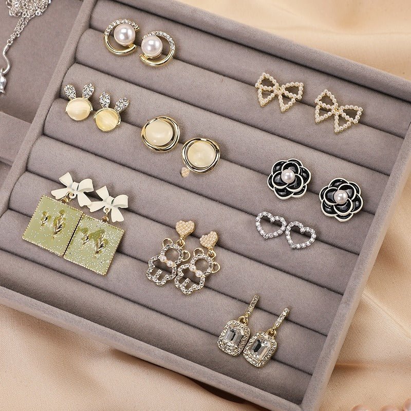 Luxe Stackable Velvet Jewelry Tray - Smoke Gray - The Vibe Haven