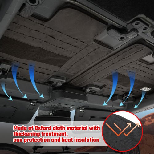 Overhead MOLLE Panel Storage System for Ford Bronco (2021 - 2024, 2/4 - Door) | Roof Liner Organizer with 5 Detachable Tactical Pouches - The Vibe Haven