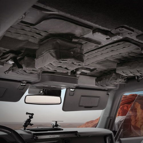 Overhead MOLLE Panel Storage System for Ford Bronco (2021 - 2024, 2/4 - Door) | Roof Liner Organizer with 5 Detachable Tactical Pouches - The Vibe Haven
