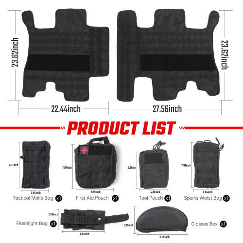 Overhead MOLLE Panel Storage System for Ford Bronco (2021 - 2024, 2/4 - Door) | Roof Liner Organizer with 5 Detachable Tactical Pouches - The Vibe Haven