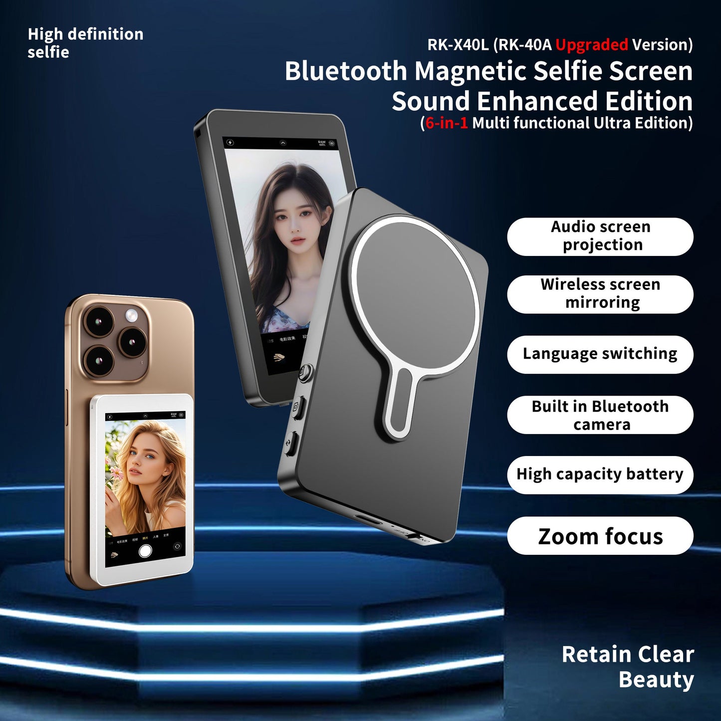 RK - X40L Mobile Selfie Screen Projector: The Ultimate Content Creation Monitor - The Vibe Haven