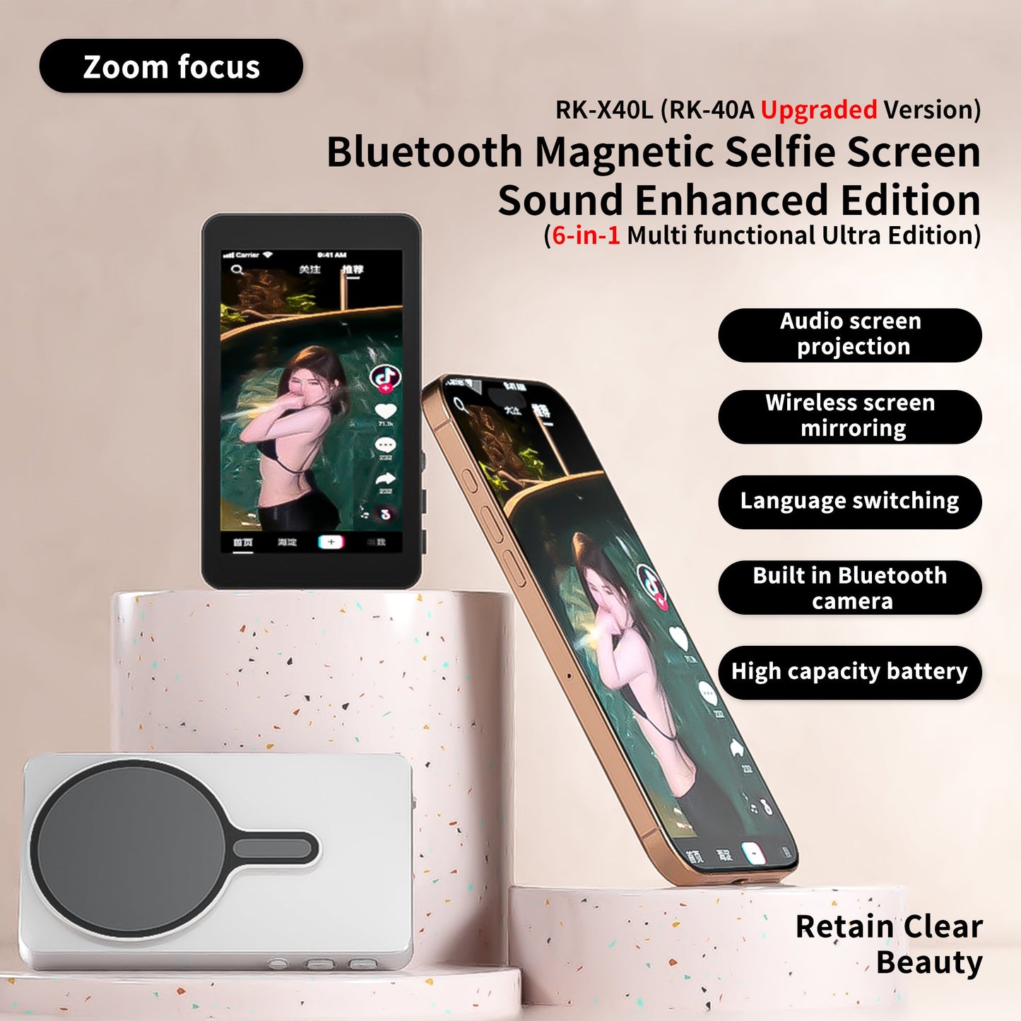 RK - X40L Mobile Selfie Screen Projector: The Ultimate Content Creation Monitor - The Vibe Haven