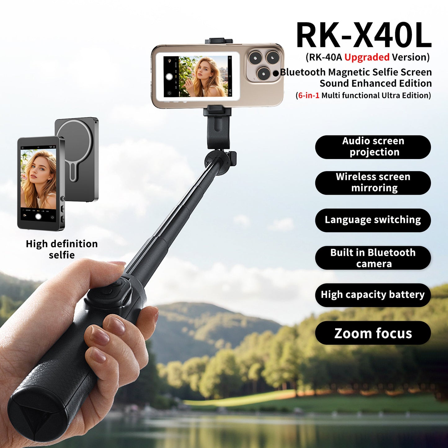 RK - X40L Mobile Selfie Screen Projector: The Ultimate Content Creation Monitor - The Vibe Haven