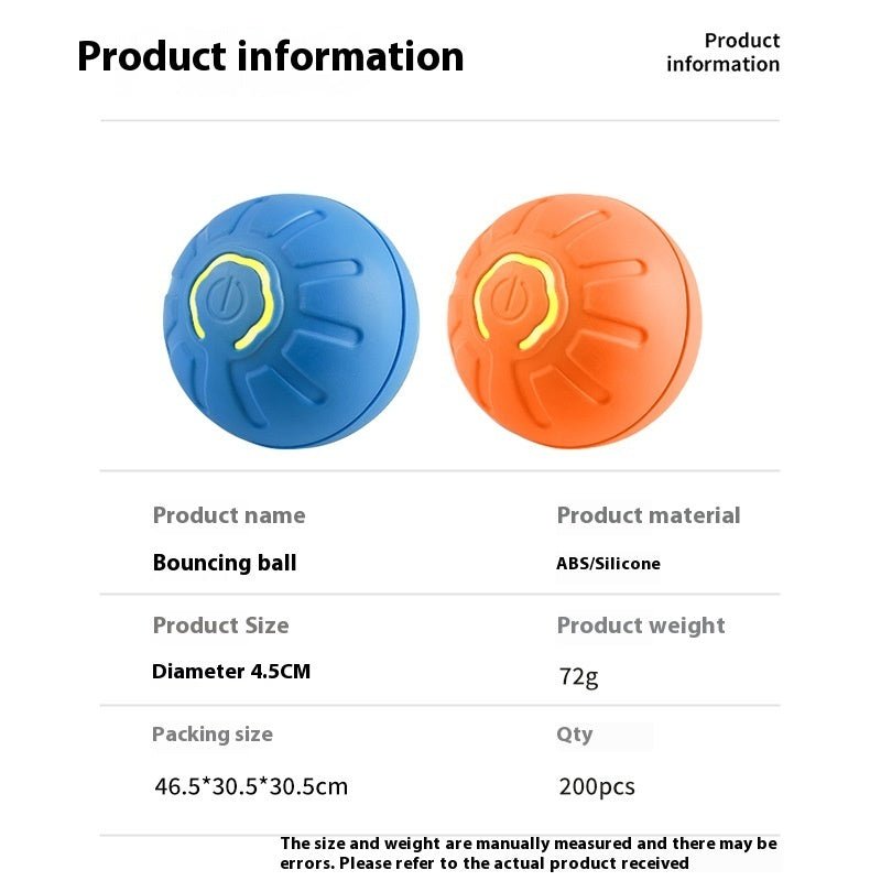 Smart Dog Toy Ball Electronic Interactive Pet Toy Moving Ball USB Automatic Moving Bouncing For Puppy Birthday Gift Cat Product - The Vibe Haven