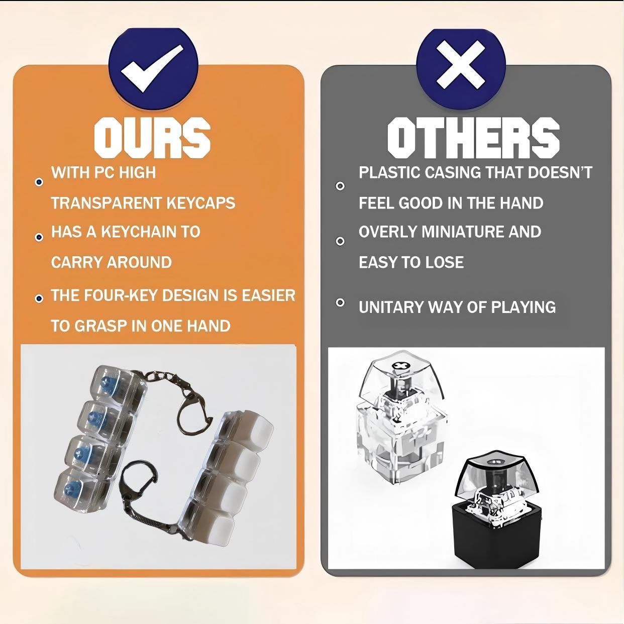 Transparent Fidget Key Clicker Keychain Portable Stress Relieving Toy - The Vibe Haven