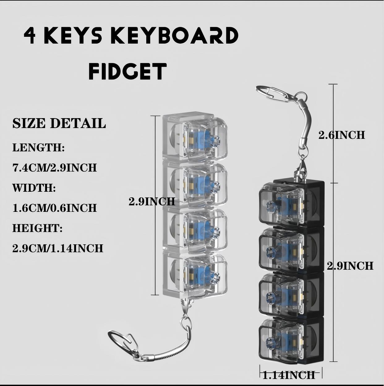 Transparent Fidget Key Clicker Keychain Portable Stress Relieving Toy - The Vibe Haven
