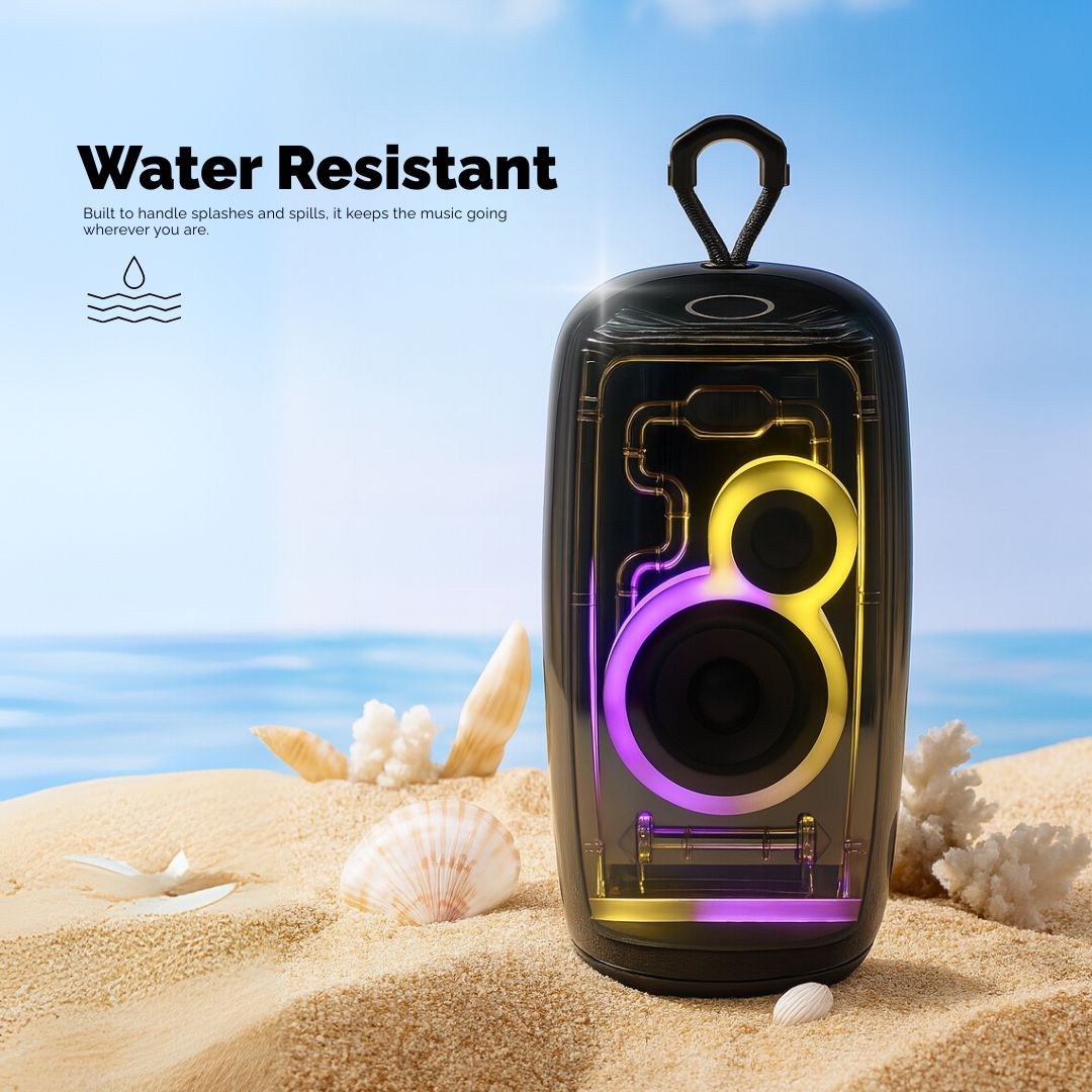 Transparent Wireless Water Resistant Portable Bluetooth Speaker - The Vibe Haven