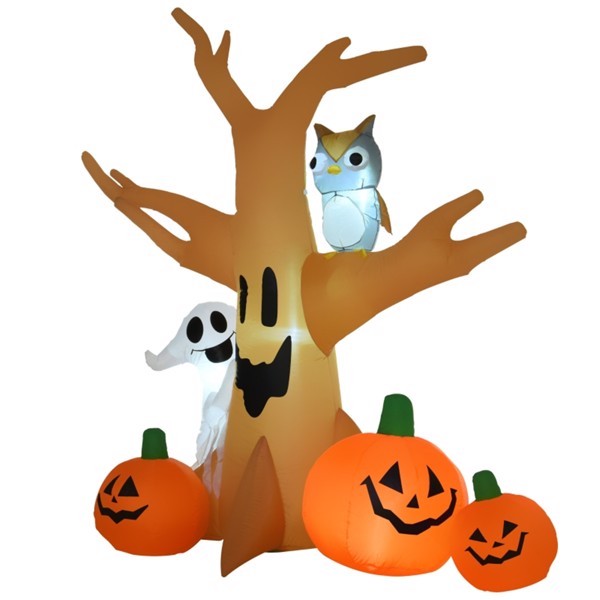 Giant 7.5 ft LED Haunted Tree Inflatable - Spooky Halloween Décor That Self-Inflates
