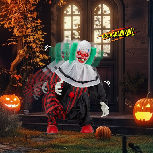 2.6 FT Animated LED Halloween Ghoul: Motion-Activated STANDING, Talking & Light-Up Yard Decoration