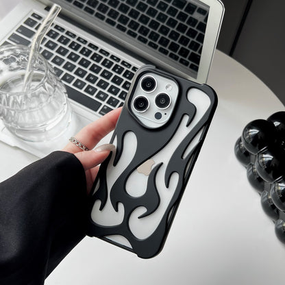 Luxe Flame-Pattern Electroplated Phone Case with Hollow Heat Dissipation
