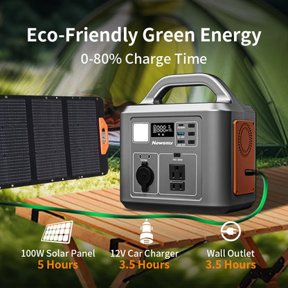 Portable Power Station P605, 600W,538WH Backup Lithium Battery, Solar Generator For Home And Outdoor Emergency Power Supply