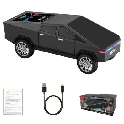 CyberTruck Portable Speaker With Display, WS-580 Bluetooth Pickup, High-definition Sound, TWS Pairing, FM Radio, Built-in Microphone For Hands-free Calls, A Surprising Gift For Car Enthusiasts