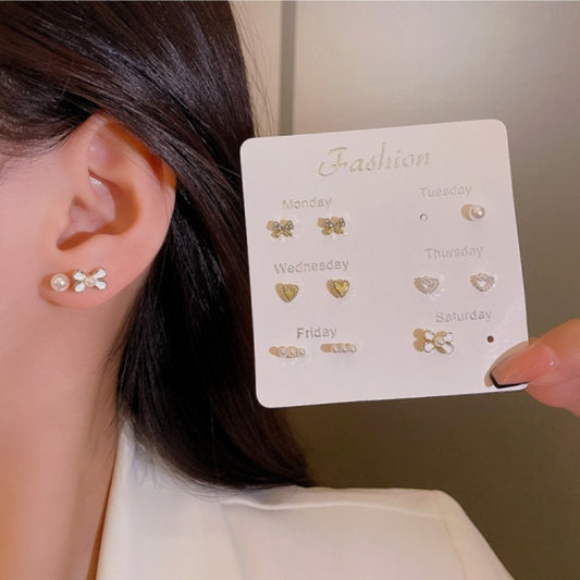 The Signature Stud Set: Six Styles for Effortless Sophistication Monday-Friday Earrings