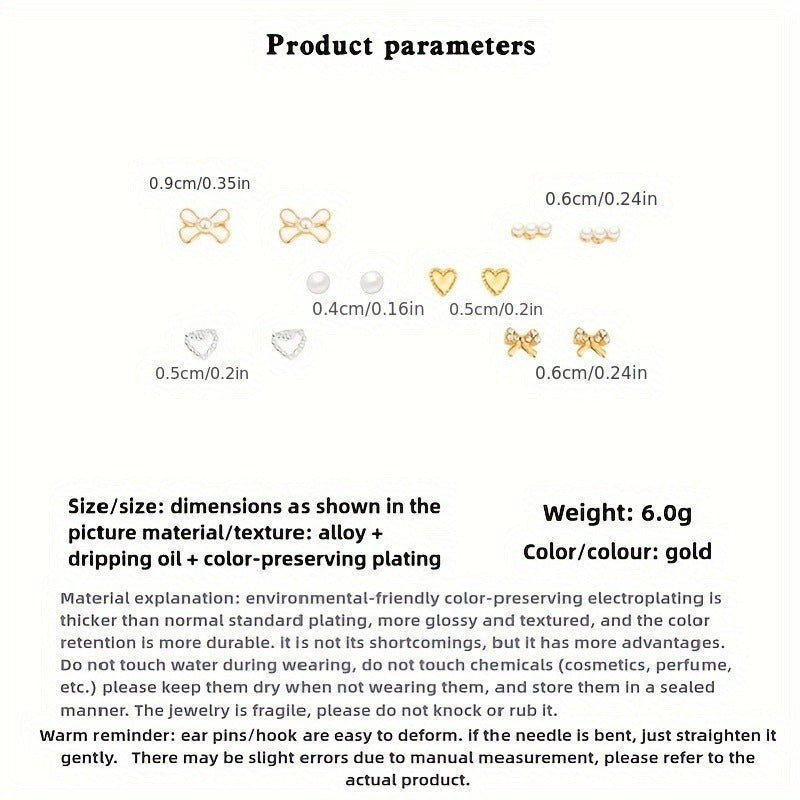 The Signature Stud Set: Six Styles for Effortless Sophistication Monday-Friday Earrings