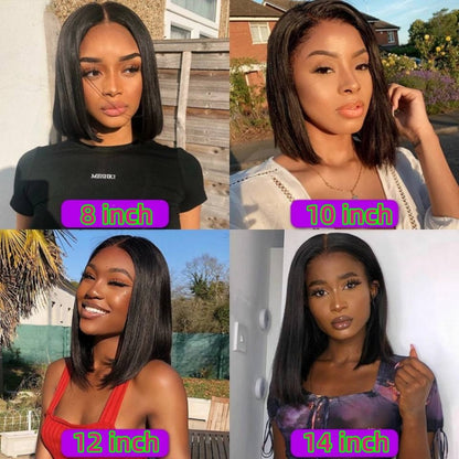 Luxurious 4x4 Transparent Lace Front Bob Wig | 100% Virgin Indian Human Hair | Glueless & Ready-to-Wear