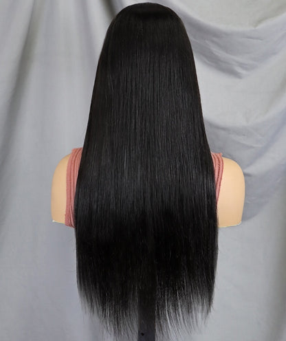 6x4 Density Virgin Human Hair Wigs Brazilian Virgin Raw Hair Transparent Lace Front Pre-Plucked Bleached Knots