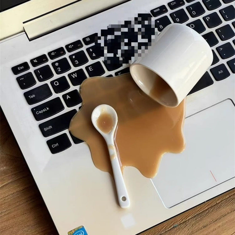 Overturned Coffee Decoration Toy Funny Gift Mobile Phone Holder