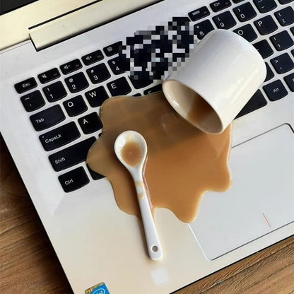 Overturned Coffee Decoration Toy Funny Gift Mobile Phone Holder
