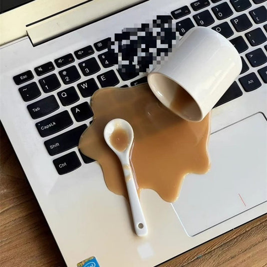 Overturned Coffee Decoration Toy Funny Gift Mobile Phone Holder