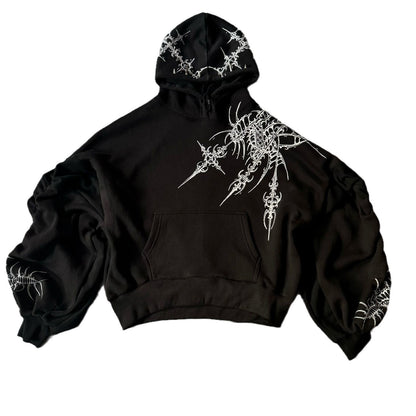 Premium Y2k Printed Pattern Pullover Hoodie