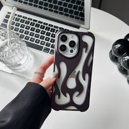 Luxe Flame-Pattern Electroplated Phone Case with Hollow Heat Dissipation