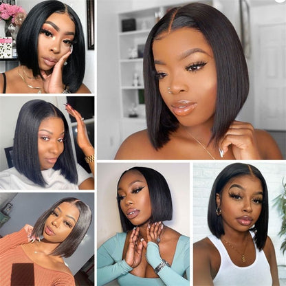 Luxurious 4x4 Transparent Lace Front Bob Wig | 100% Virgin Indian Human Hair | Glueless & Ready-to-Wear