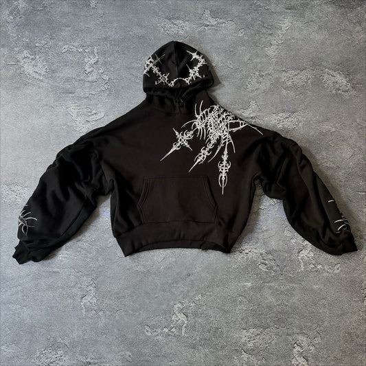 Premium Y2k Printed Pattern Pullover Hoodie