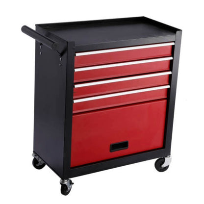 Four Drawer Rolling Toolbox, Tool Cart With 4 Wheels And Drawers, Large Capacity Detachable Mobile Tool Storage Cabinet For Workshops, Garages, Maintenance Rooms, And Mechanics
