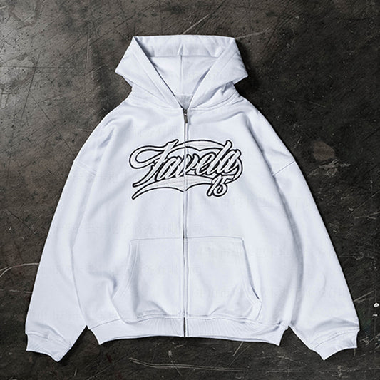 American Retro Hooded Zip-up Premium Hoodie