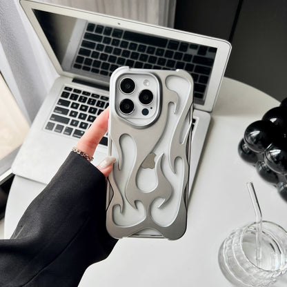 Luxe Flame-Pattern Electroplated Phone Case with Hollow Heat Dissipation