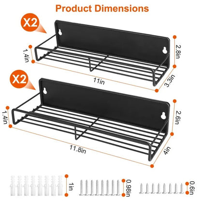 Strong Magnetic Spice Rack Set (4-Pack) - Fridge & Microwave Organizer with 44lbs Capacity