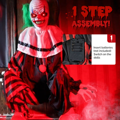 2.6 FT Animated LED Halloween Ghoul: Motion-Activated STANDING, Talking & Light-Up Yard Decoration