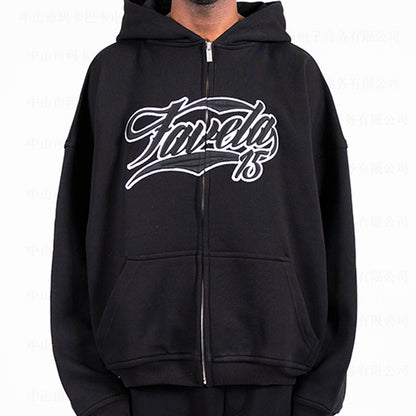 American Retro Hooded Zip-up Premium Hoodie