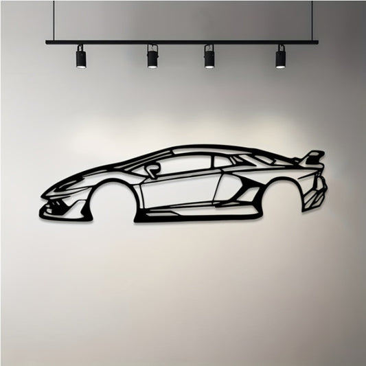 Stylish Edge Metal Line Racing Car Wall Adornment
