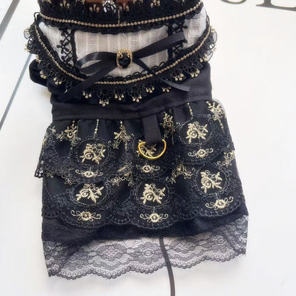 Gothic Golden Skirt Cat Dog Clothes