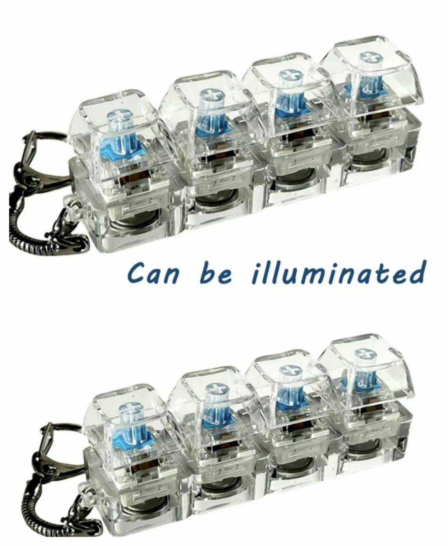 Transparent Fidget Key Clicker Keychain Portable Stress Relieving Toy