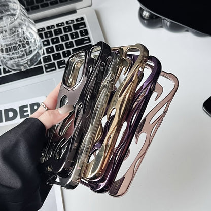 Luxe Flame-Pattern Electroplated Phone Case with Hollow Heat Dissipation